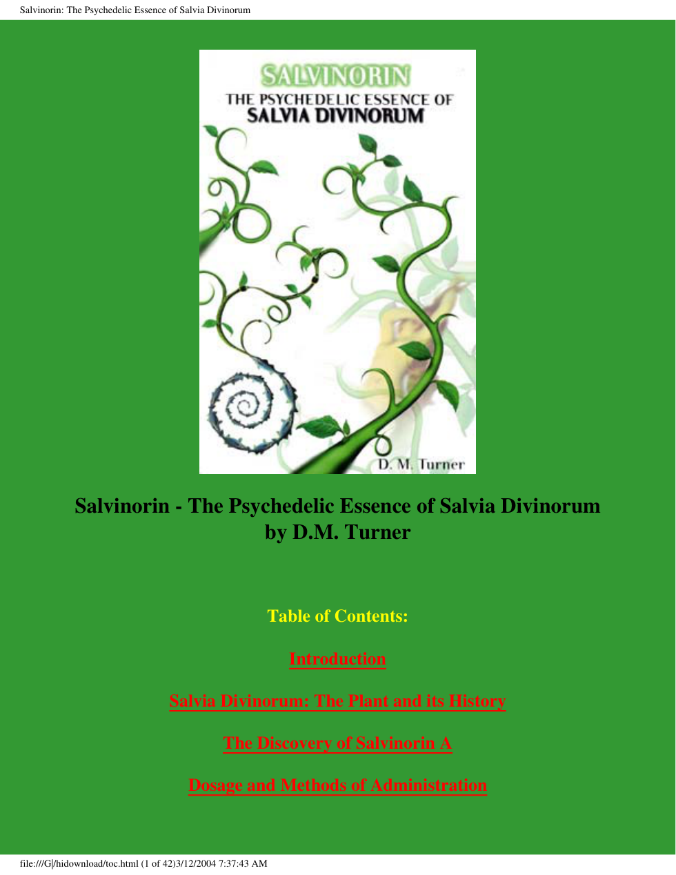Salvinorin - The Psychedelic Essence Of Salvia Divinorum cover
