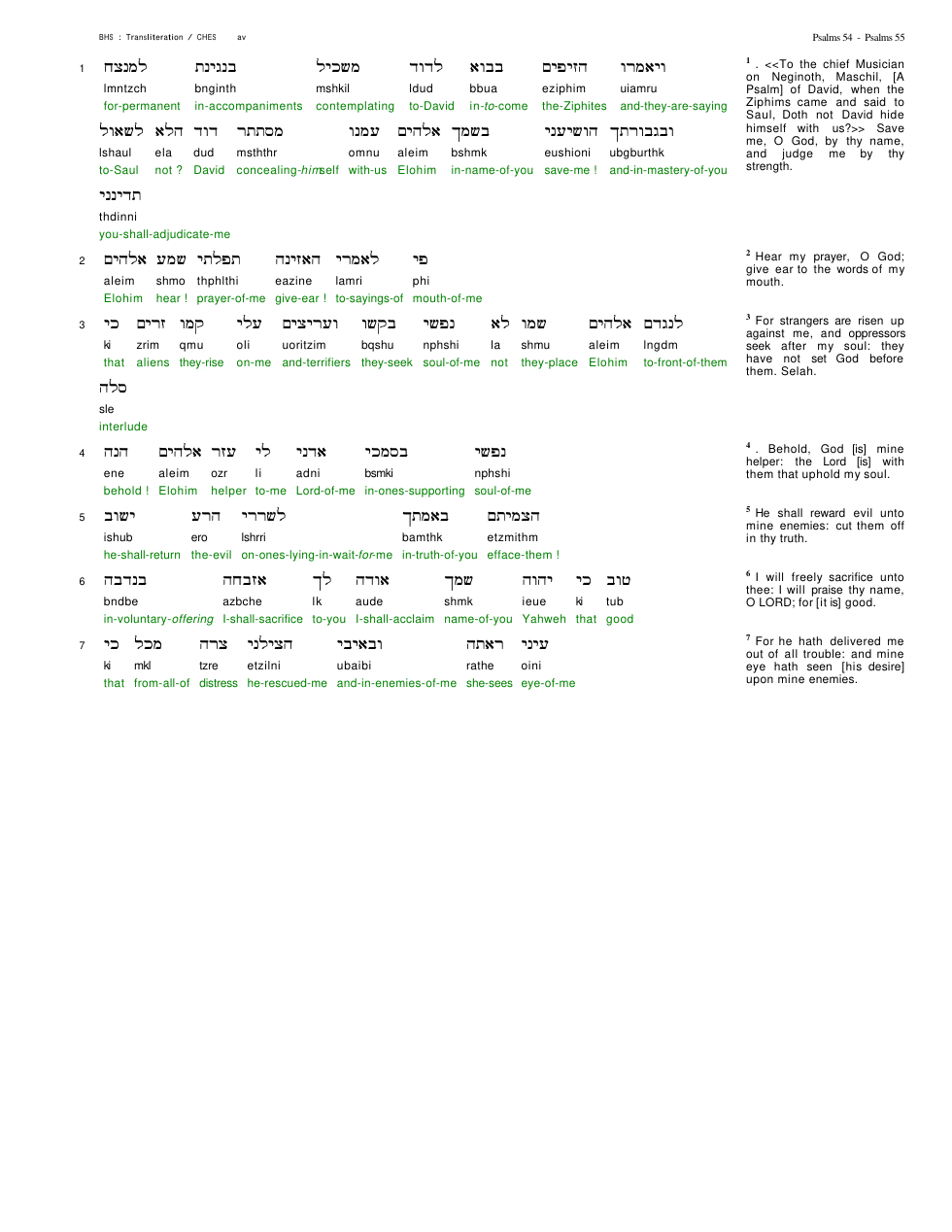 19054-The Book Of Psalms Chapter-054 cover