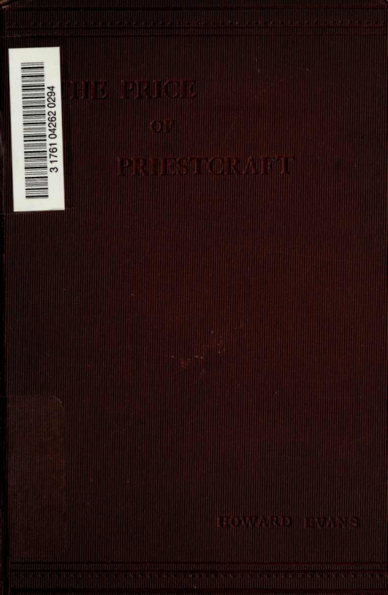 3- Evans - The Price of Priestcraft (1904) cover