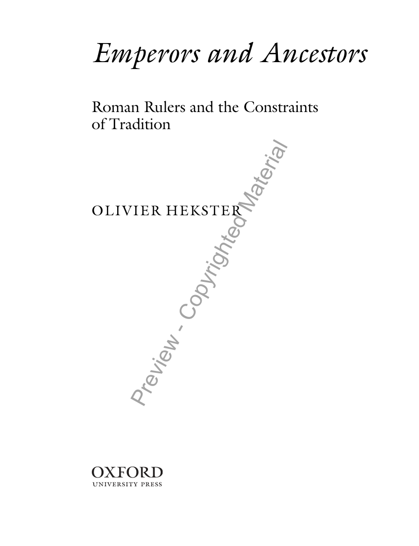Emperors and Ancestors. Roman Rulers and cover