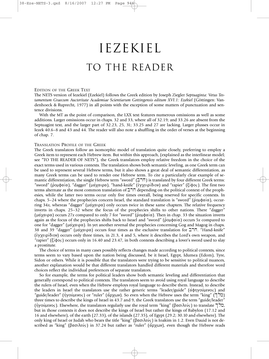38 Iezekiel, tr. Noel Hubler cover
