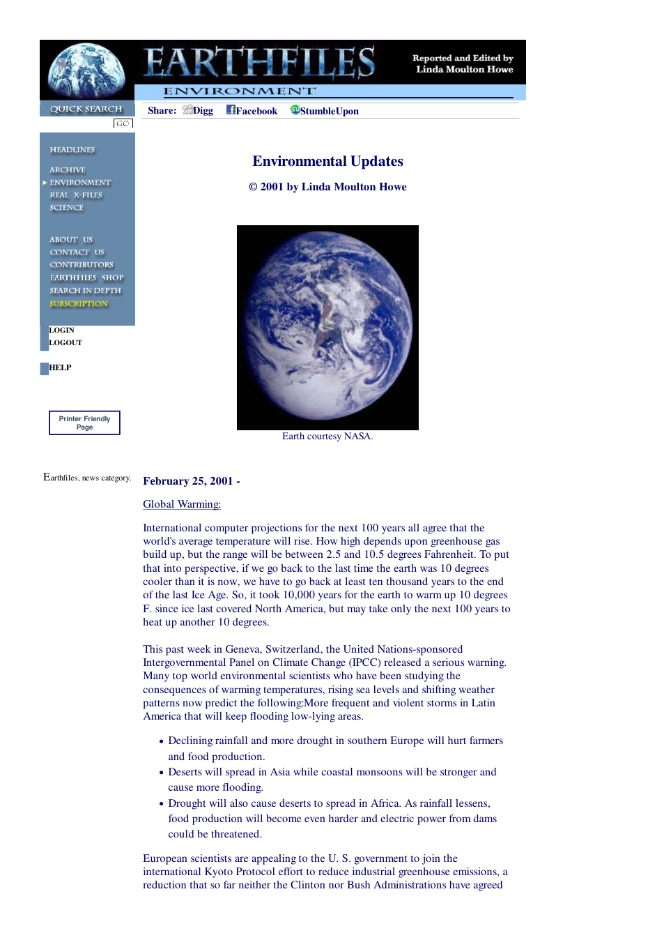 02 25 2001 Environmental Updates cover
