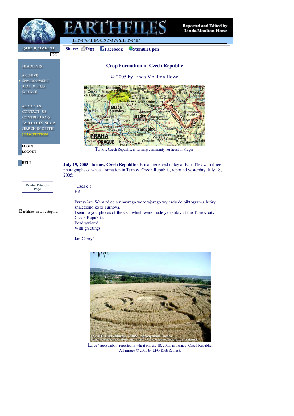 07 19 2005 Crop Formation in Czech Republic cover