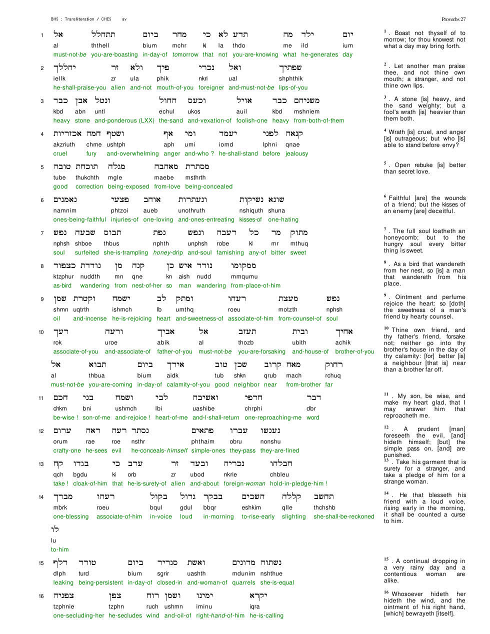 20027-The Book Of Proverbs Chapter-027 cover