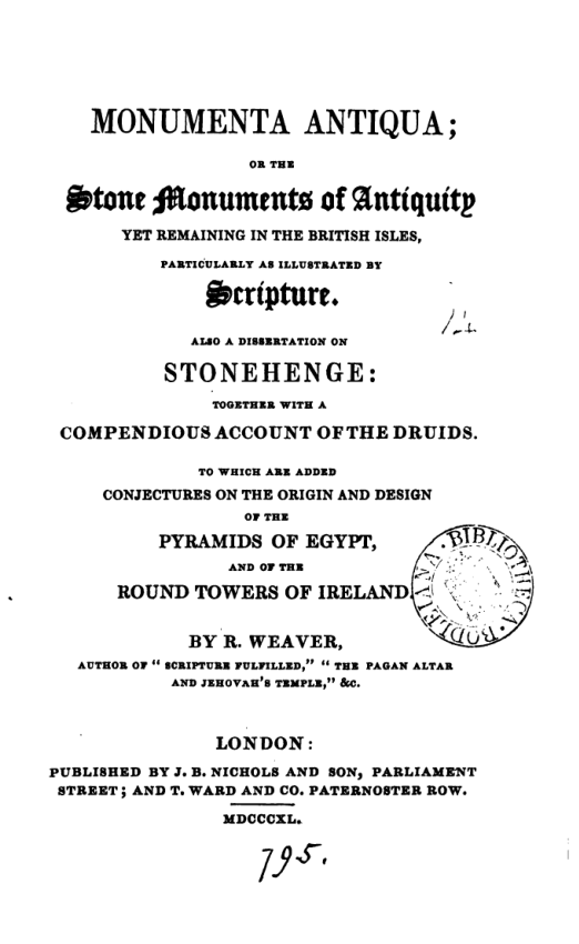 Stone Monuments of Aniquity - R Weaver cover