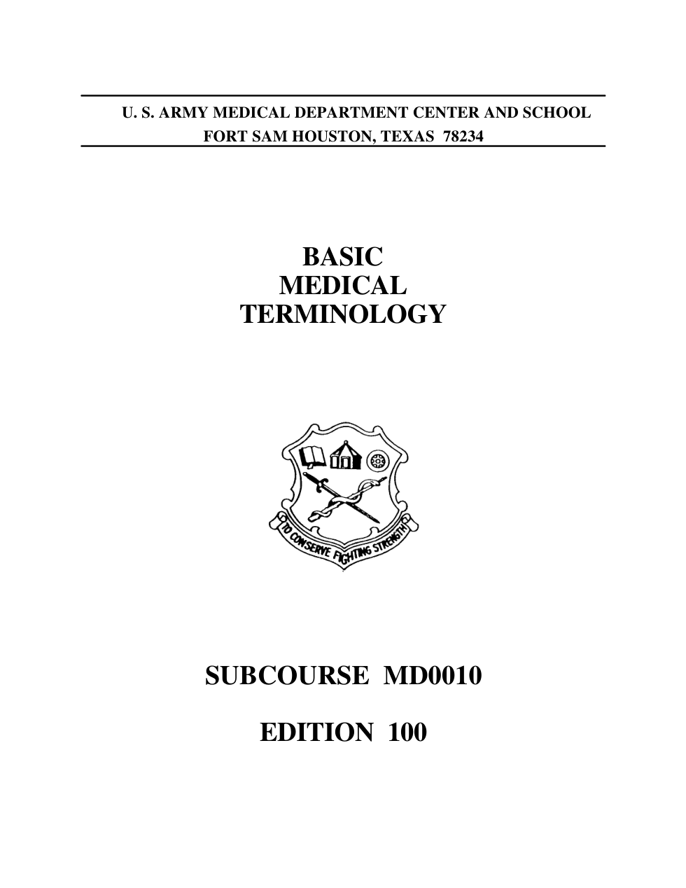 ARMY Medical - Basic Medical Terminology 204 pages cover