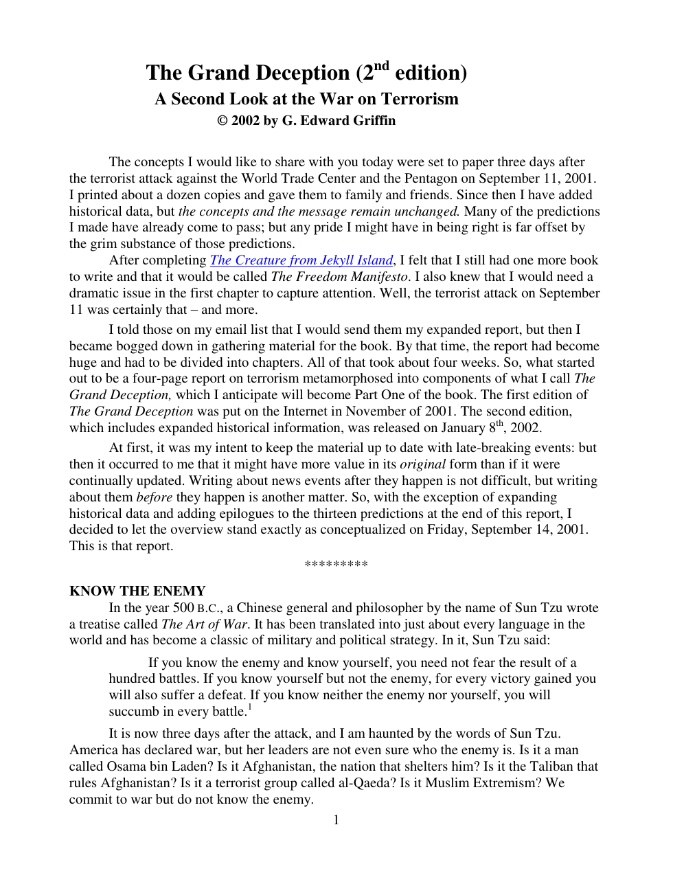G. Edward Griffin - The Grand Deception cover