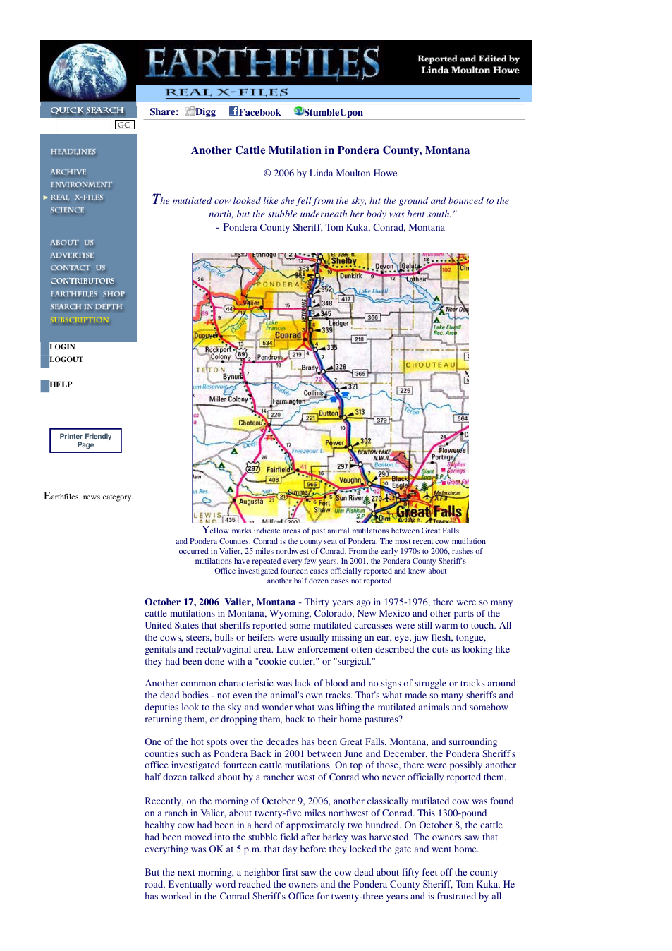 10 19 2006 Another Cattle Mutilation in Pondera County, Montana cover