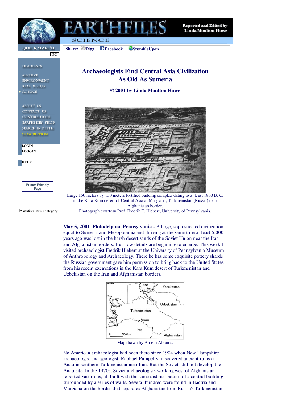 05 05 2001 Archaeologists Find Central Asia Civilization As Old As Sumeria cover