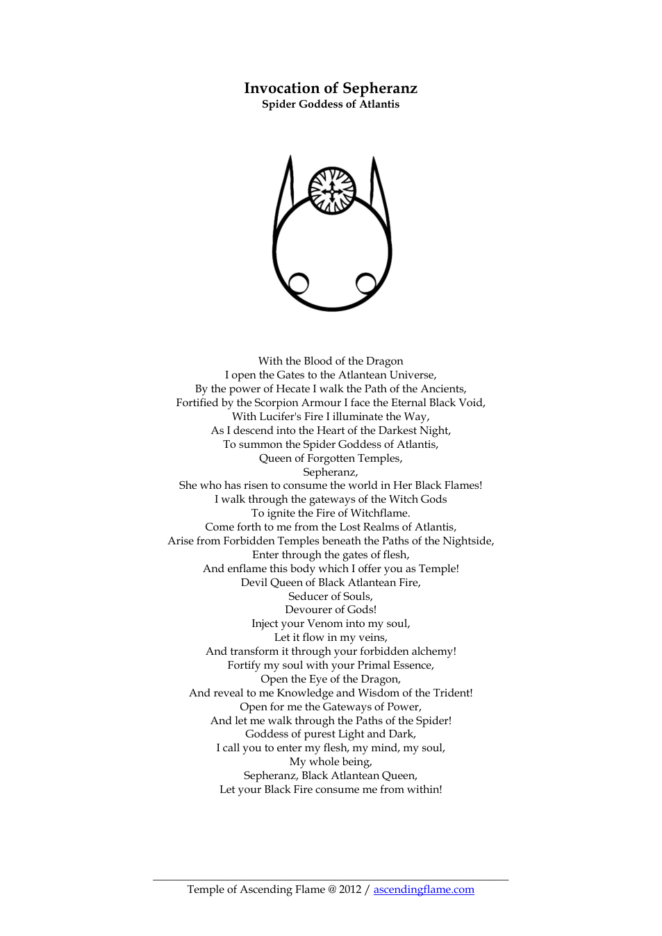 ToAF - Invocation of Sepheranz cover