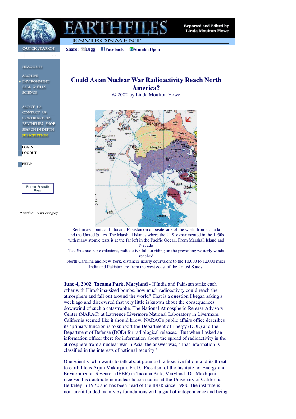 06 04 2002 Could Asian Nuclear War Radioactivity Reach North America cover