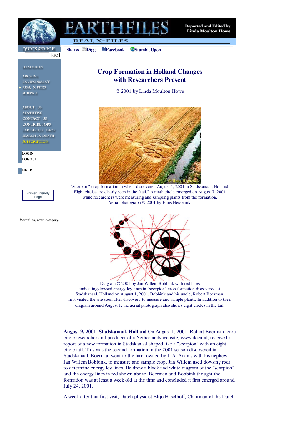 08 09 2001 Crop Formation in Holland Changes with Researchers Present cover