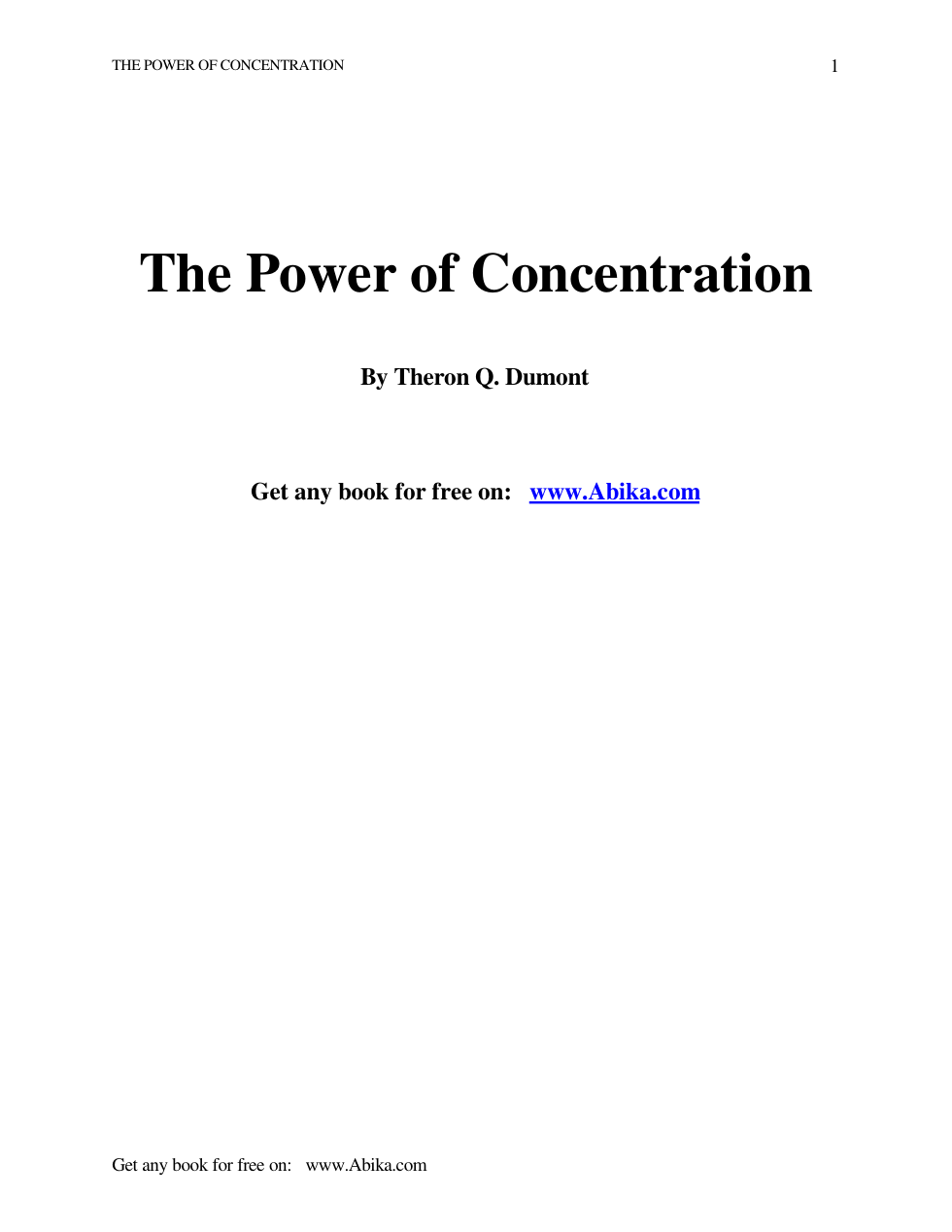 Power Of Concentration cover