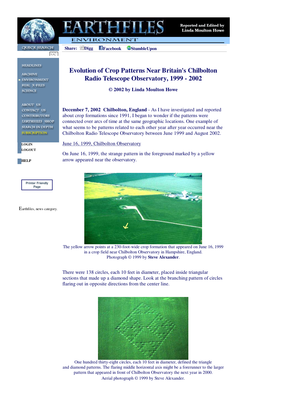 12 07 2002 Evolution of Crop Patterns Near Britain's Chilbolton Radio Telescope Observatory, 1999 - 2002 cover