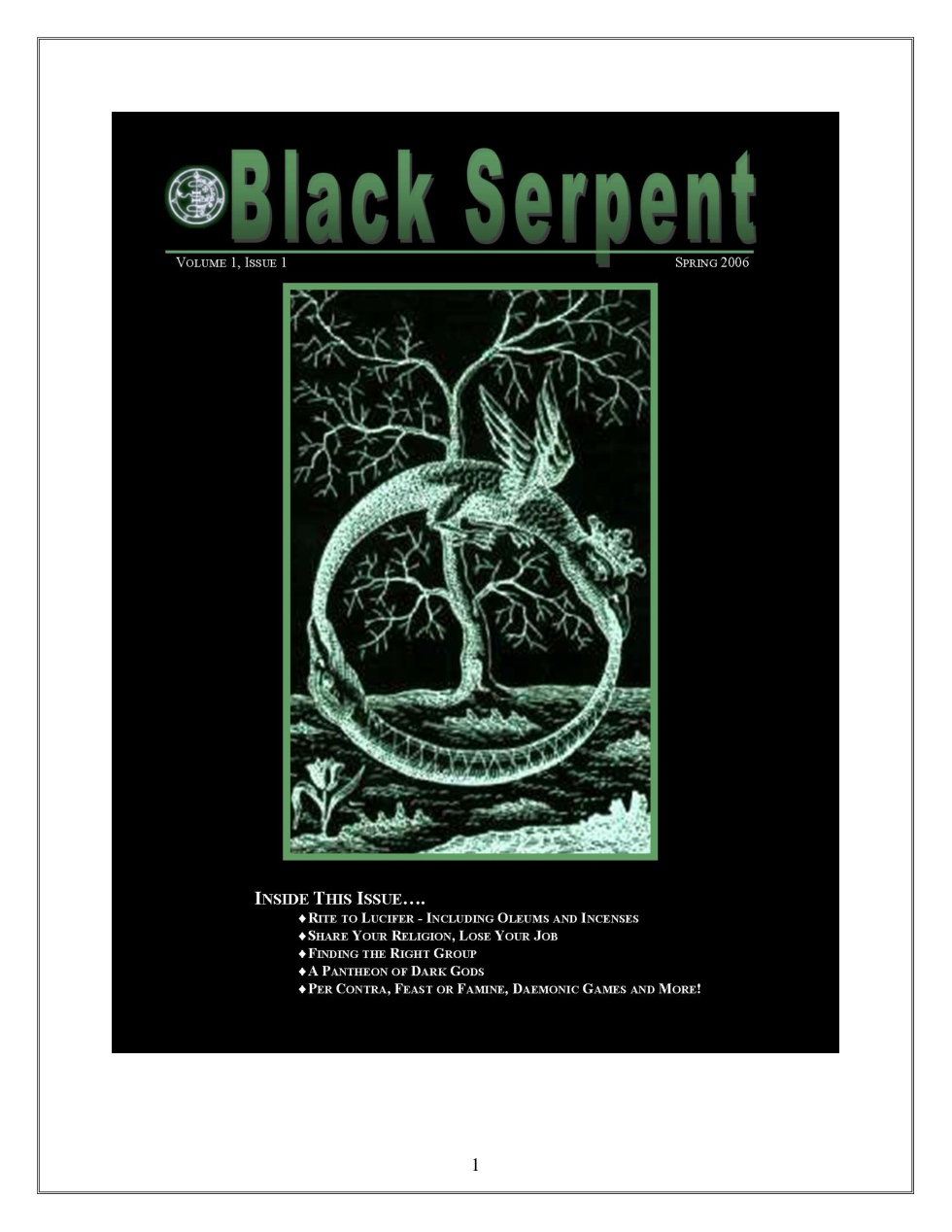 Black Serpent - Spring 2006 cover