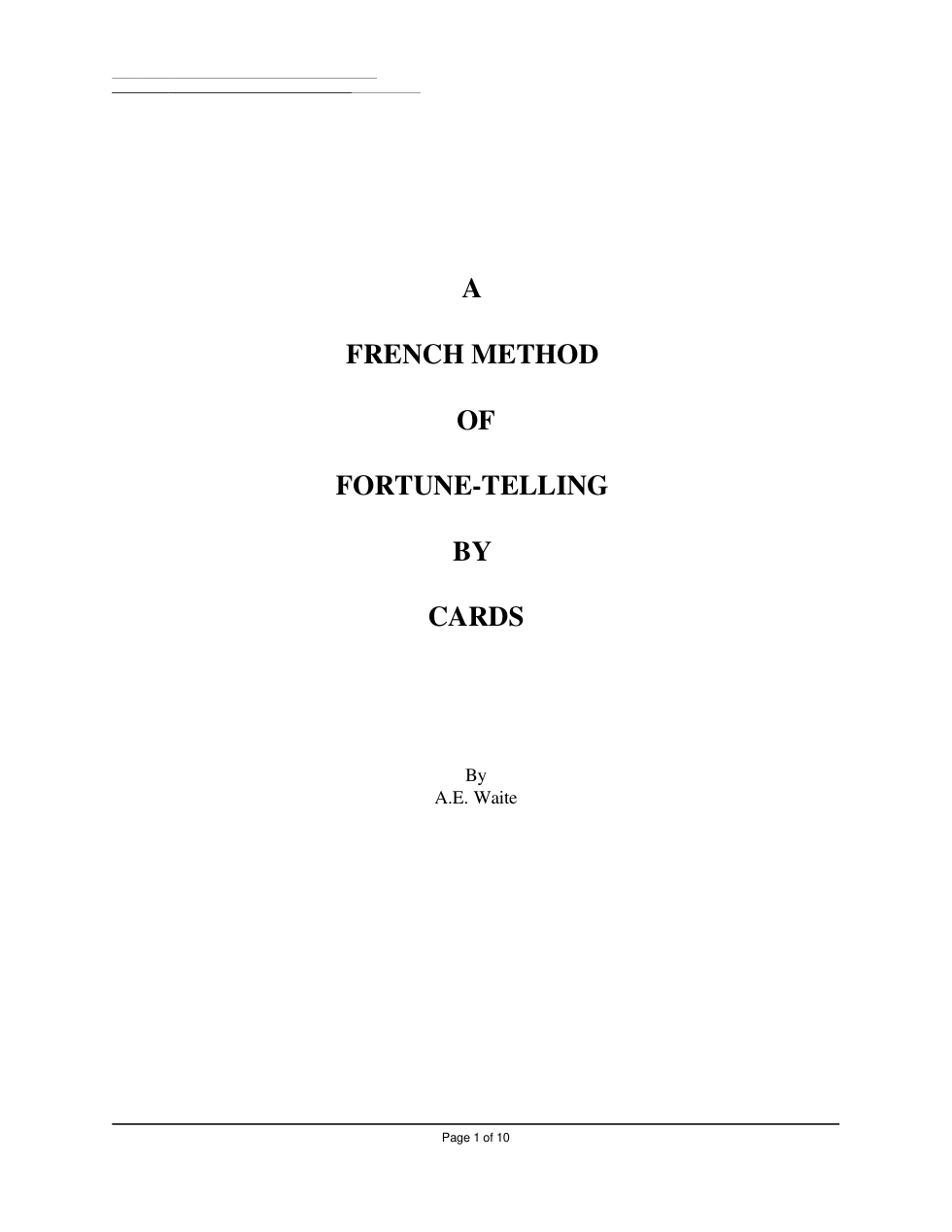 A-French-Method-of-Fortune-Telling-by-Cards.-A-E-Waite cover