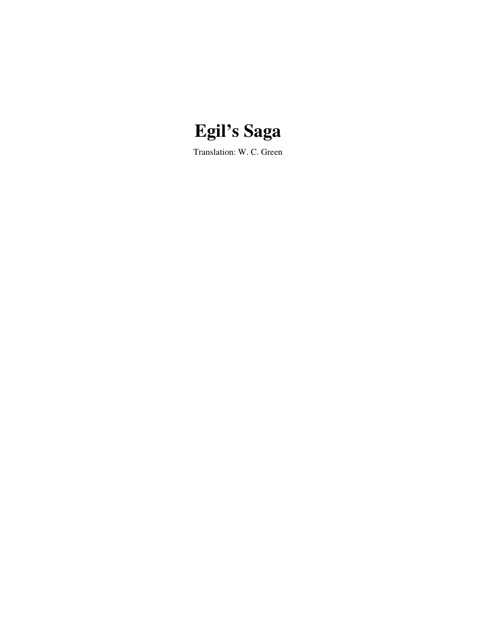 Egil’s Saga cover
