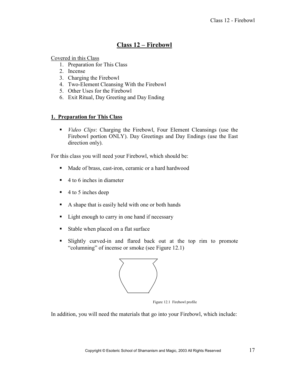 Class 12 Firebowl cover