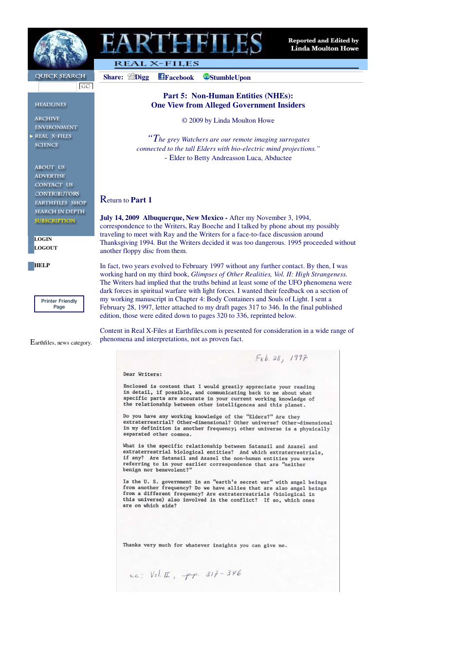 07 14 2009 Part 5 Non-Human Entities (NHEs) One View from Alleged Government Insiders cover