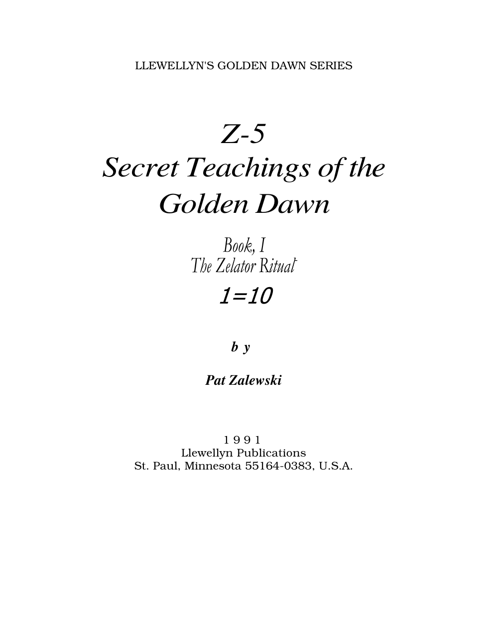 Zalewski - Z5 Book 2 Zelator (ocr) cover