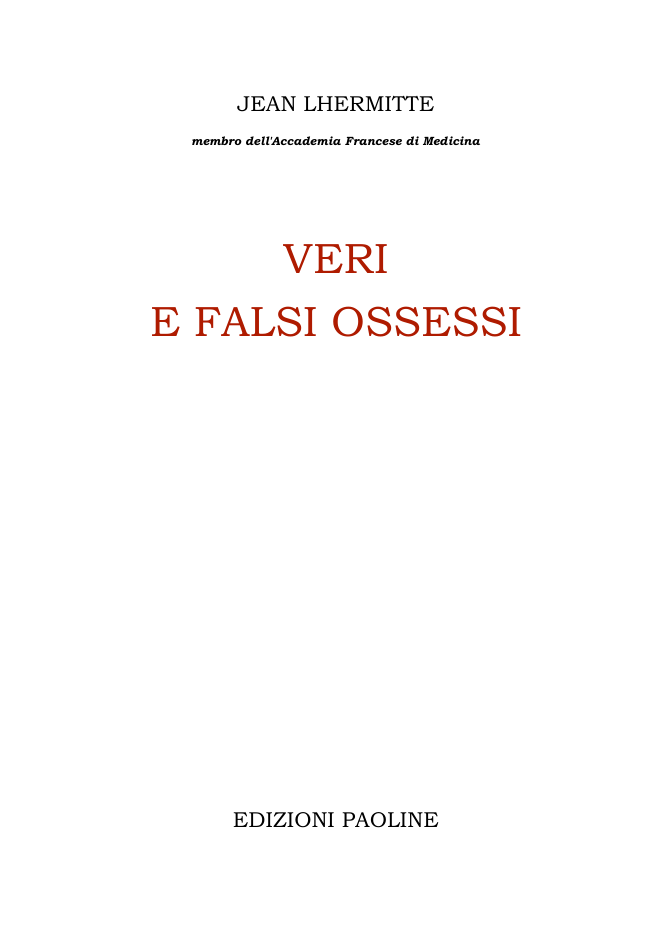 Jean Lhermitte - Veri e falsi ossessi cover