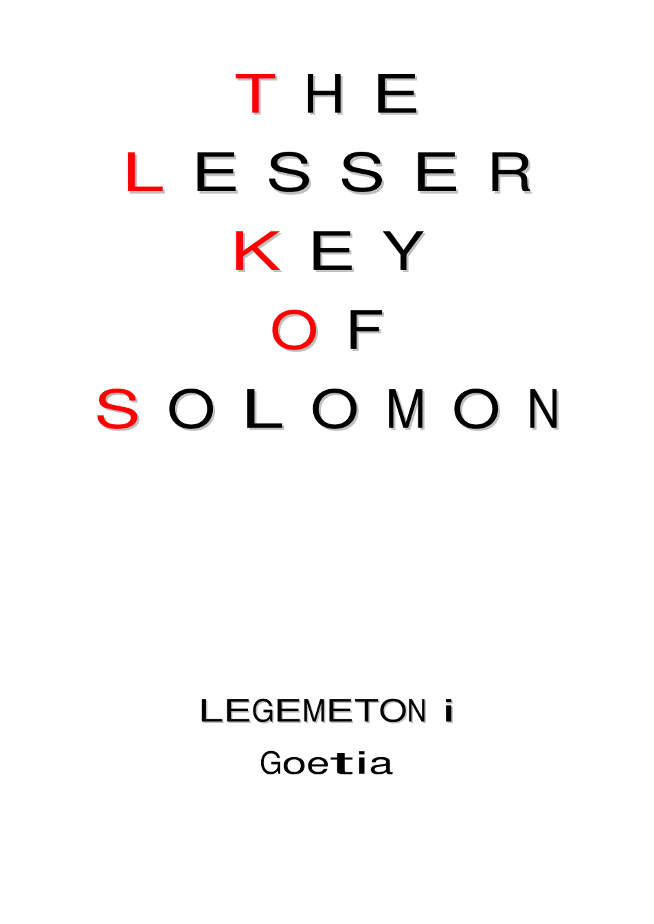 The Lesser Key of Solomon (Legemeton I Goetia) cover