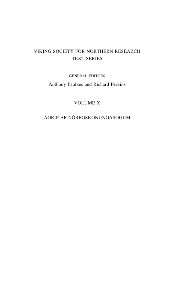 M.J. Driscoll (Trans.) - Ágrip af Nóregskonungasögum A Twelfth-Century Synoptic History of the Kings of Norway  cover