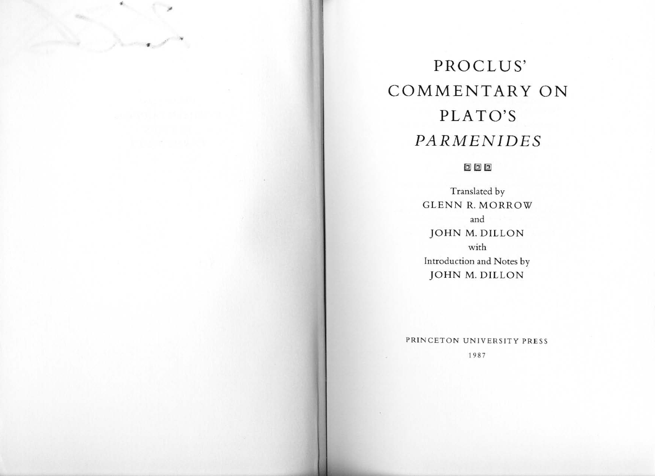 Proclus' Commentary on Plato's Parmenides cover