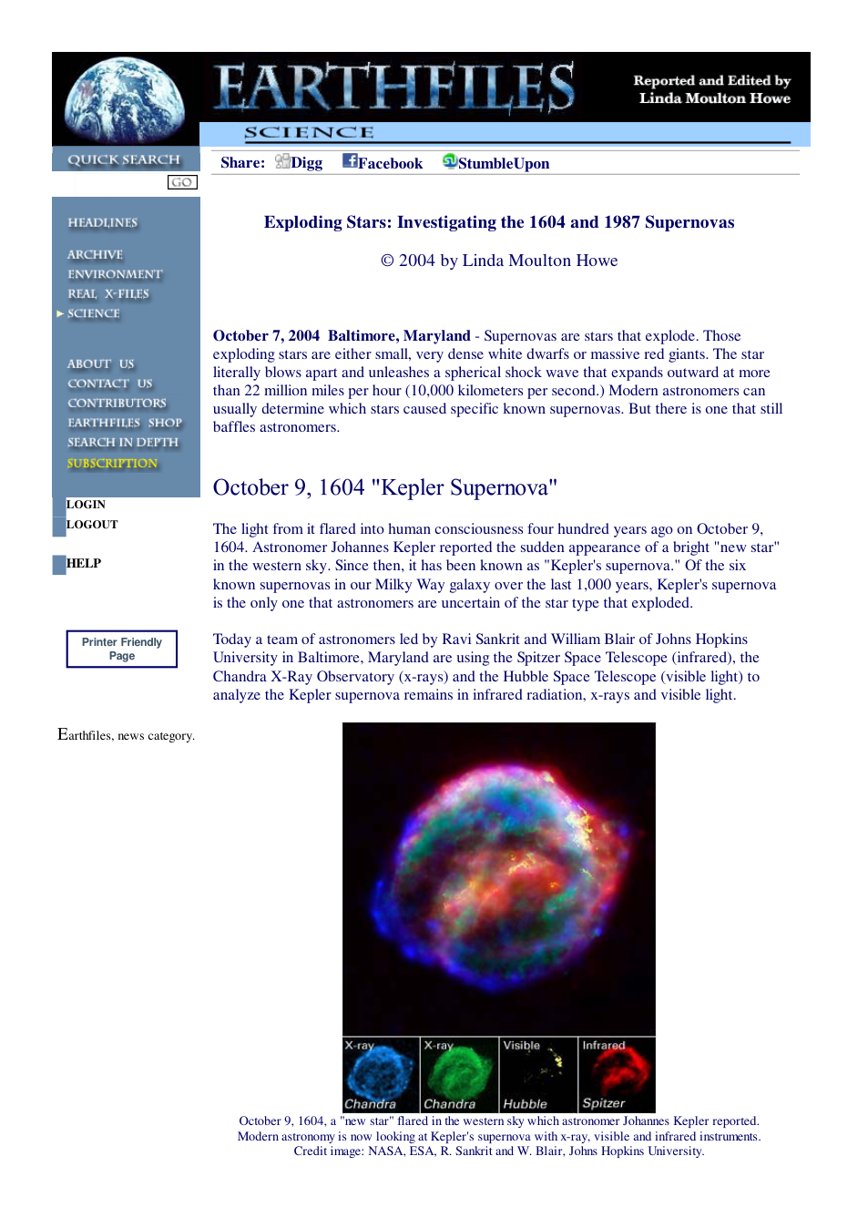 10 07 2004 Exploding Stars Investigating the 1604 and 1987 Supernovas cover