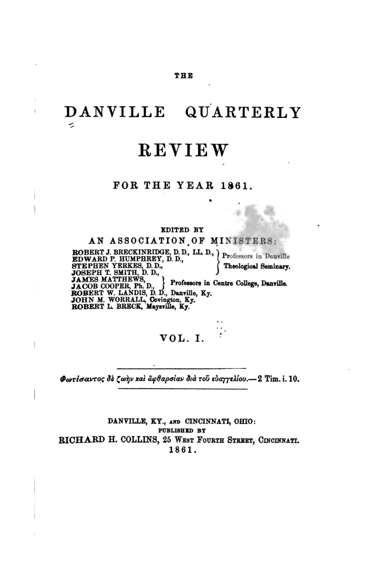 Danville Quarterly Review cover
