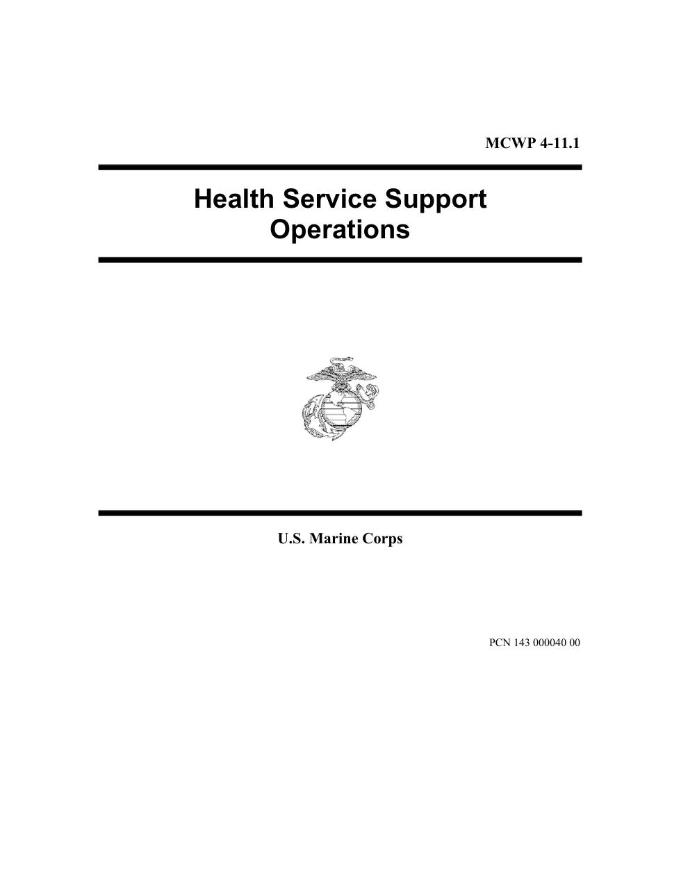 MCWP 4-11.1 Health Service Support Operations cover