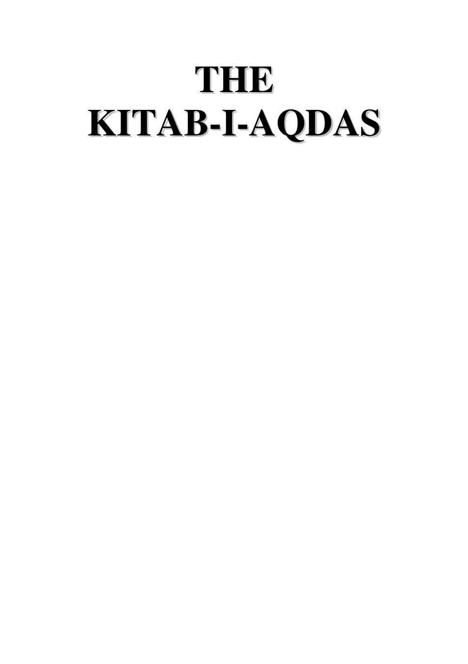 The Kitab-I-Aqdas cover