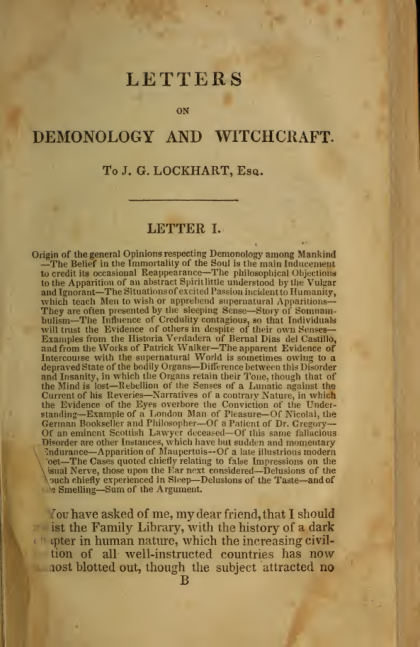 Letters On Demonology And Witchcraft cover