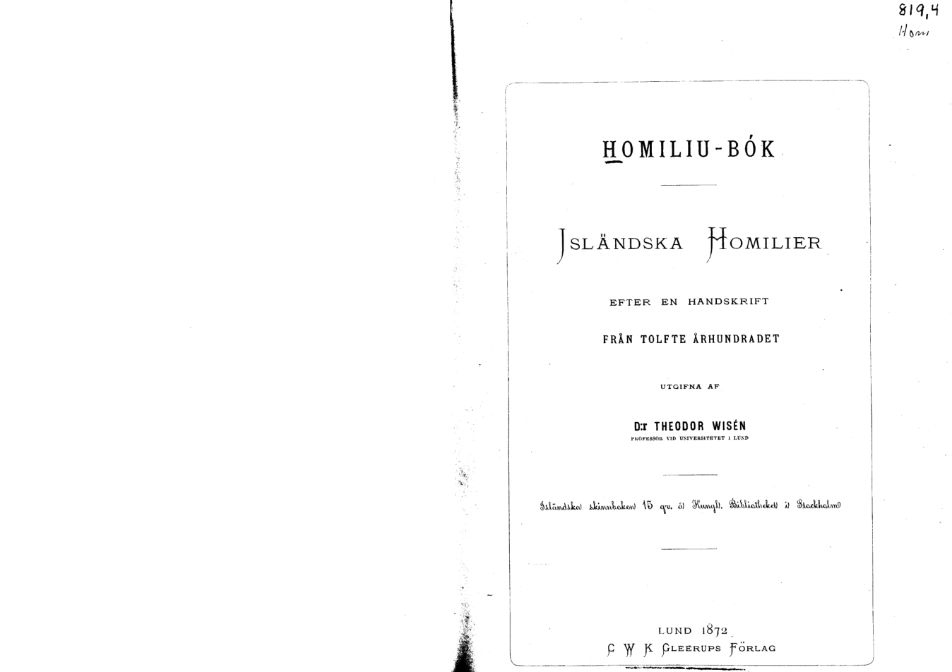 Icelandic Homily Book cover