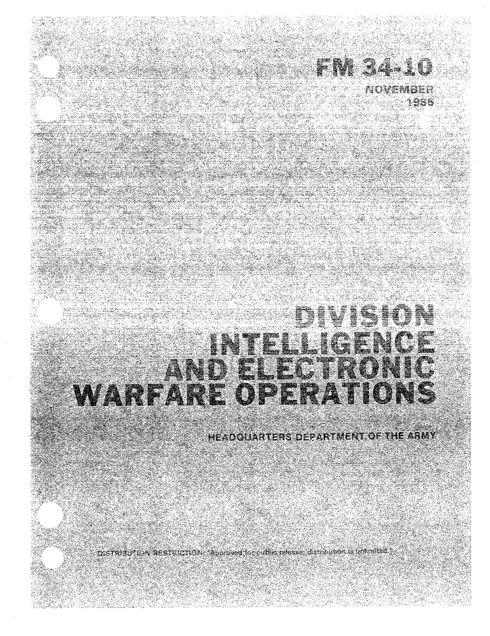 FM 34-10 Division Intelligence and Electronic Warfare Operations cover