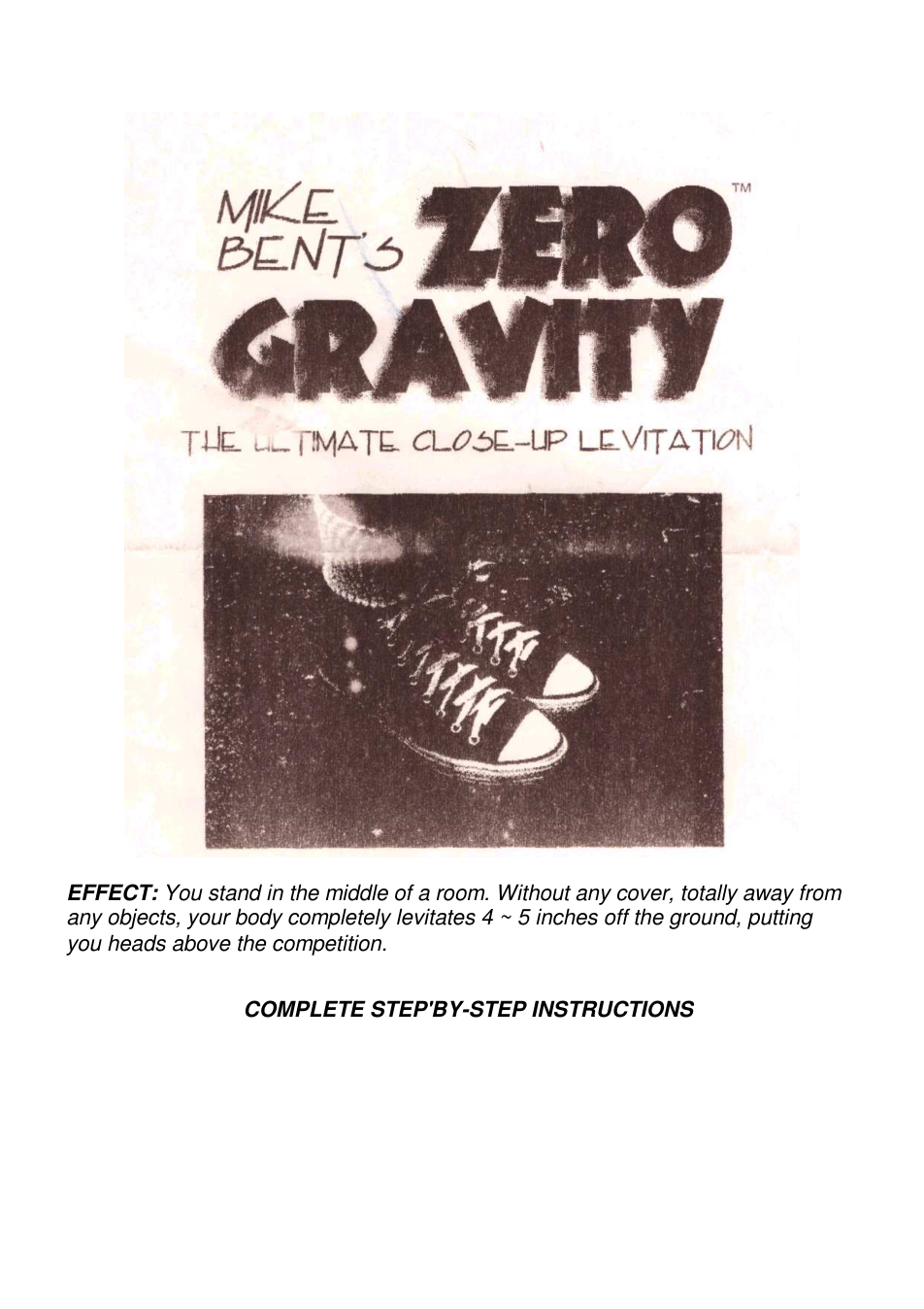 Zero Gravity (self-levitation) cover