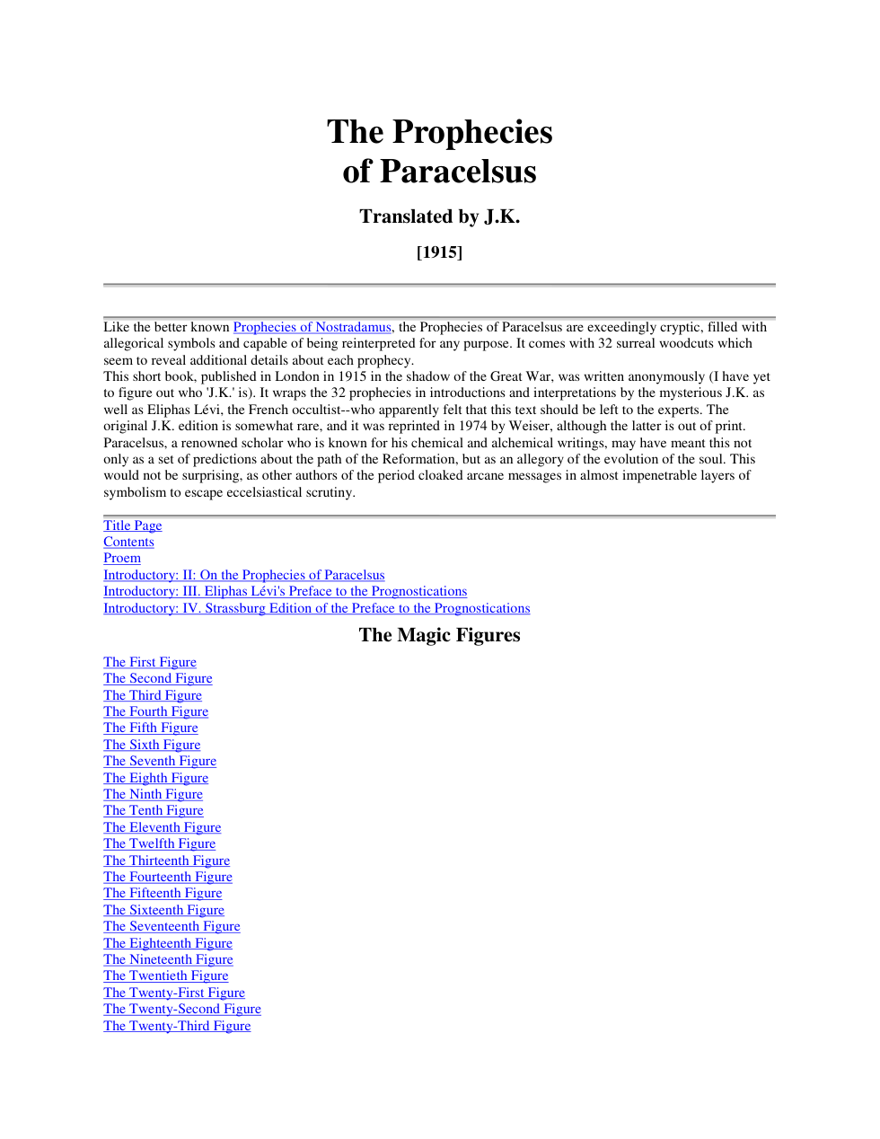 Prophecies of Paracelsus cover