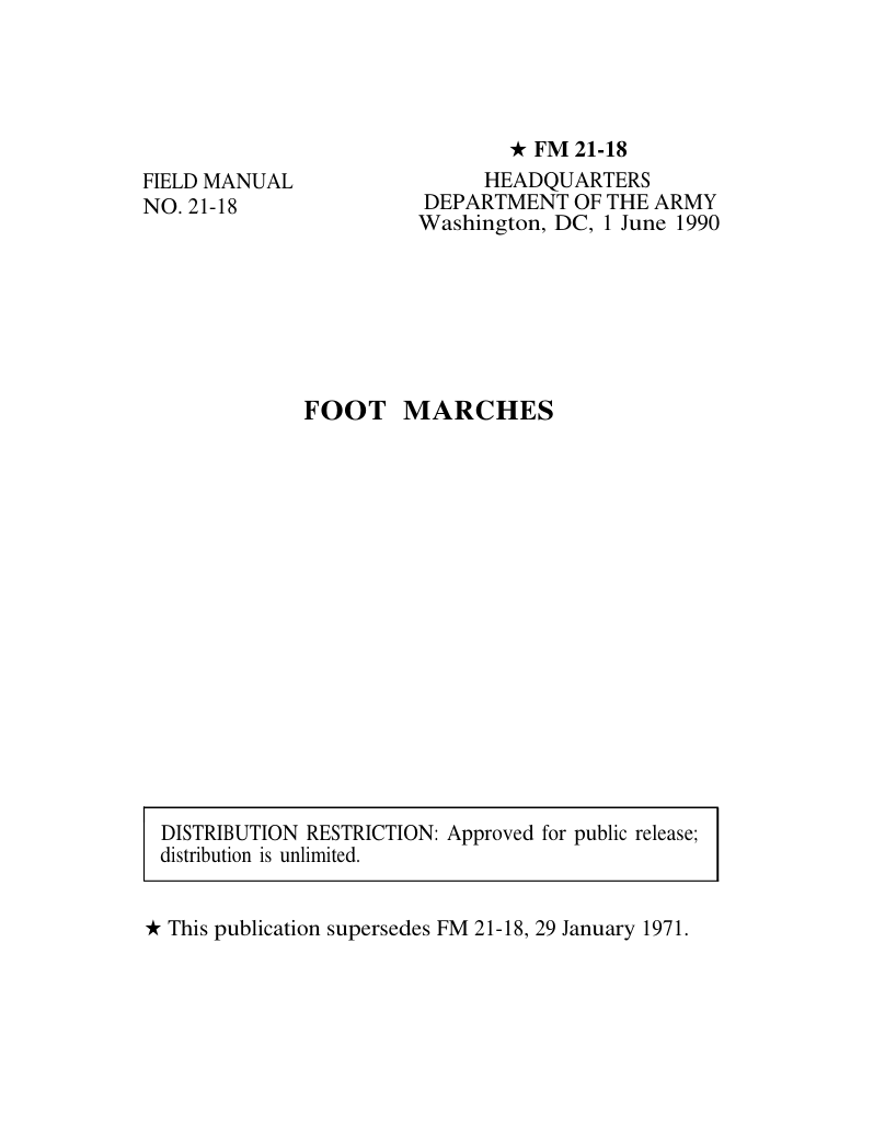 FM 21-18 Foot Marches cover