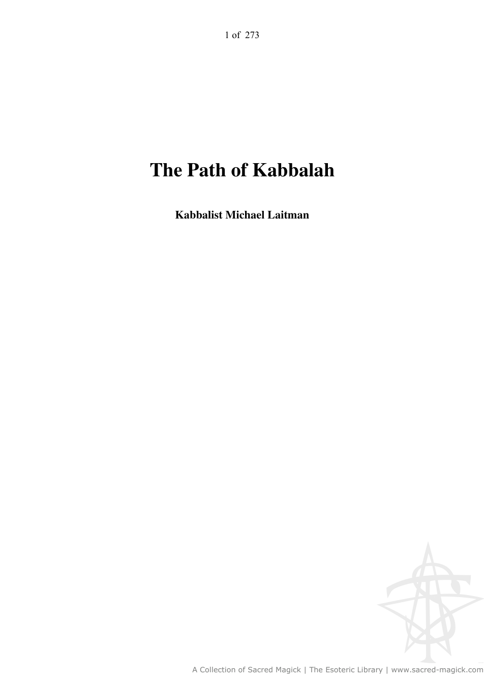 The Path of Kabbalah cover