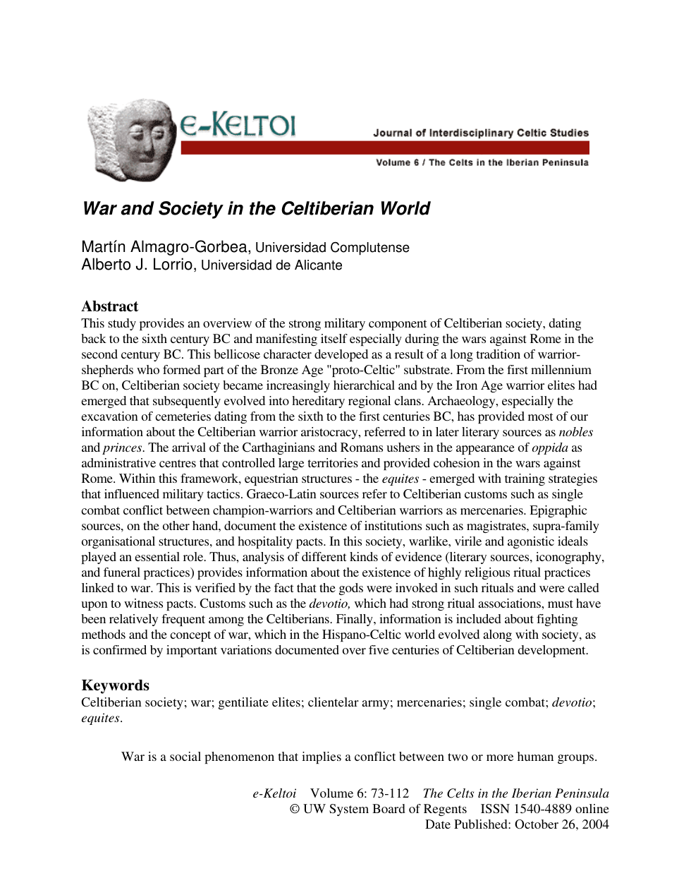 War and Society in the Celtiberian World cover