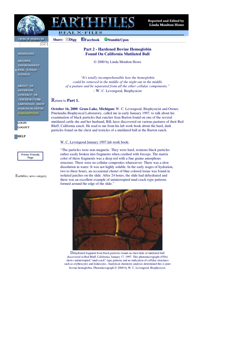 10 16 2000 Part 2 - Hardened Bovine Hemoglobin Found On California Mutilated Bull cover