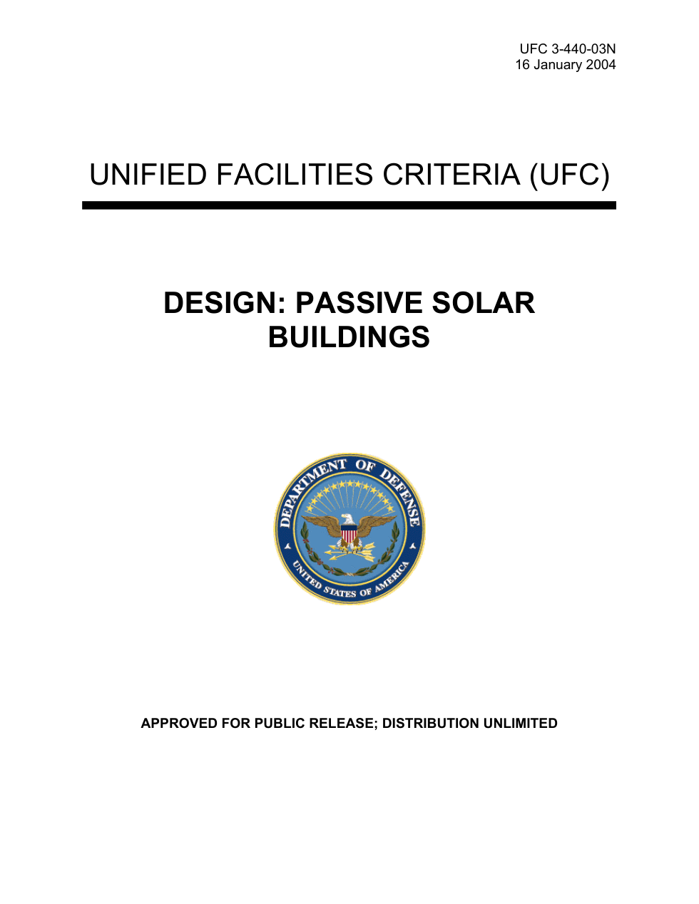 USDOD Passive Solar Buildings 2004 201 pages cover