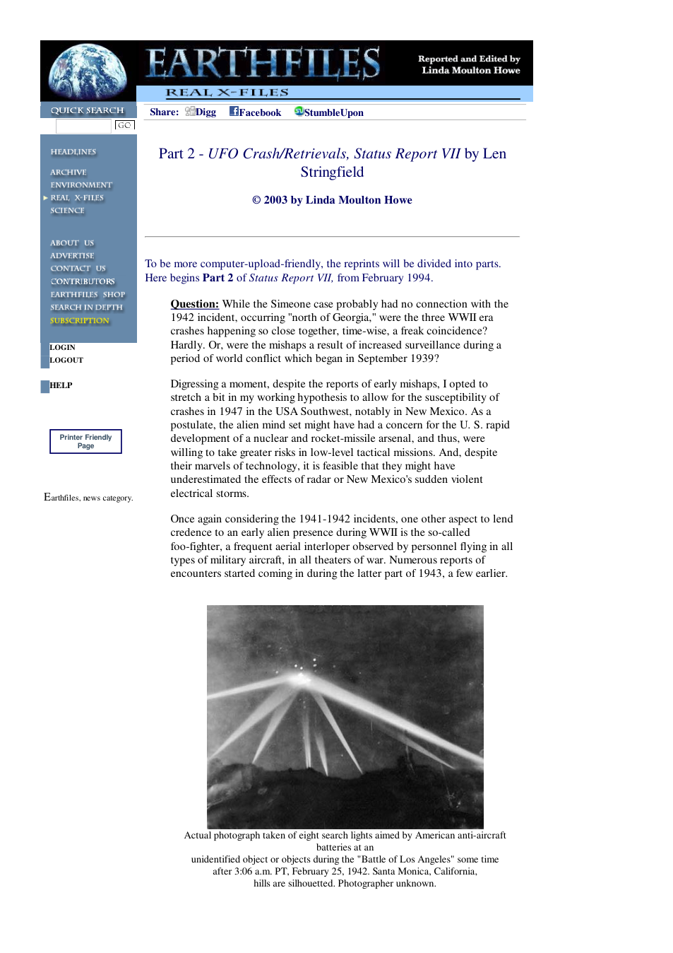 12 17 2003 Part 2 - UFO Crash Retrievals, Status Report VII by Len Stringfield cover