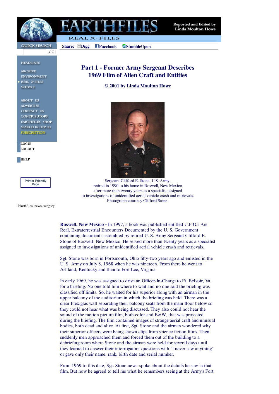 04 29 2001 Part 1 - Former Army Sergeant Describes 1969 Film of Alien Craft and Entities cover
