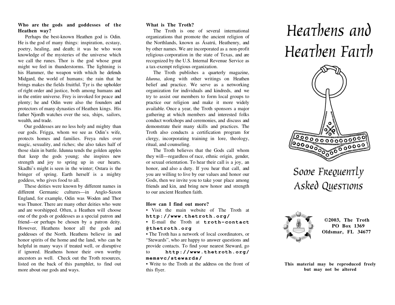heathens and heathen faith - a general overview of our religion cover
