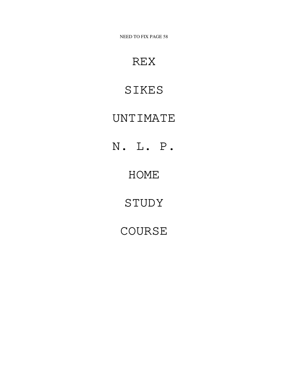 Rex Sikes - NLP (WIP) cover