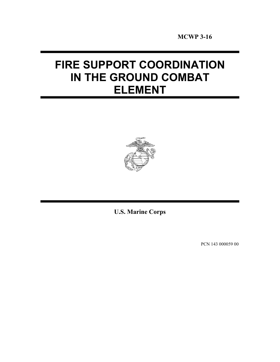 MCWP 3-16 Fire Support Coordination in The Ground Combat Element cover