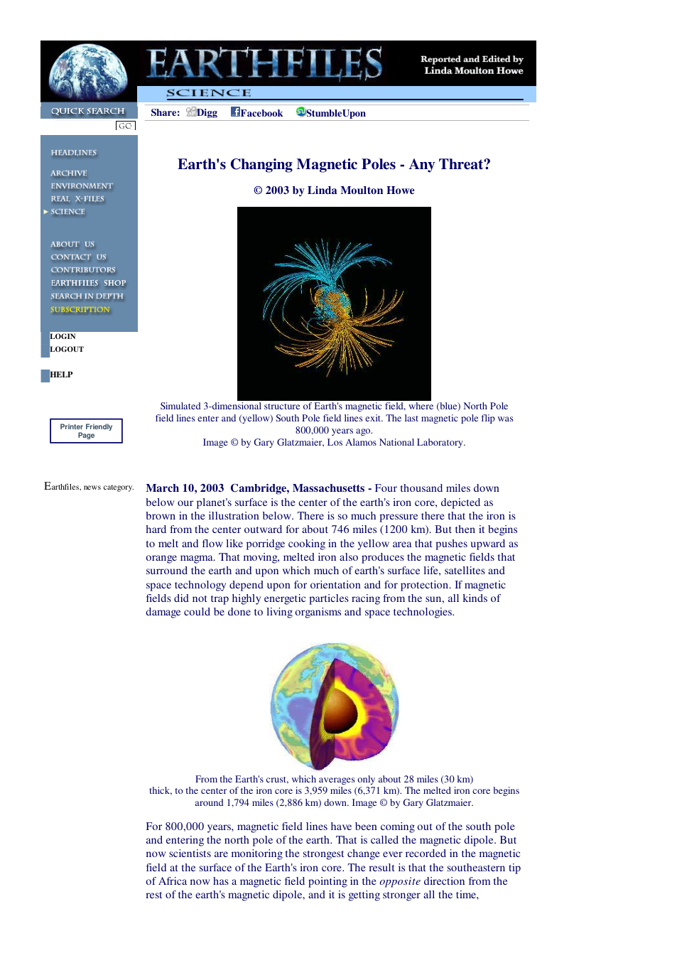 03 11 2003 Earth's Changing Magnetic Poles - Any Threat cover