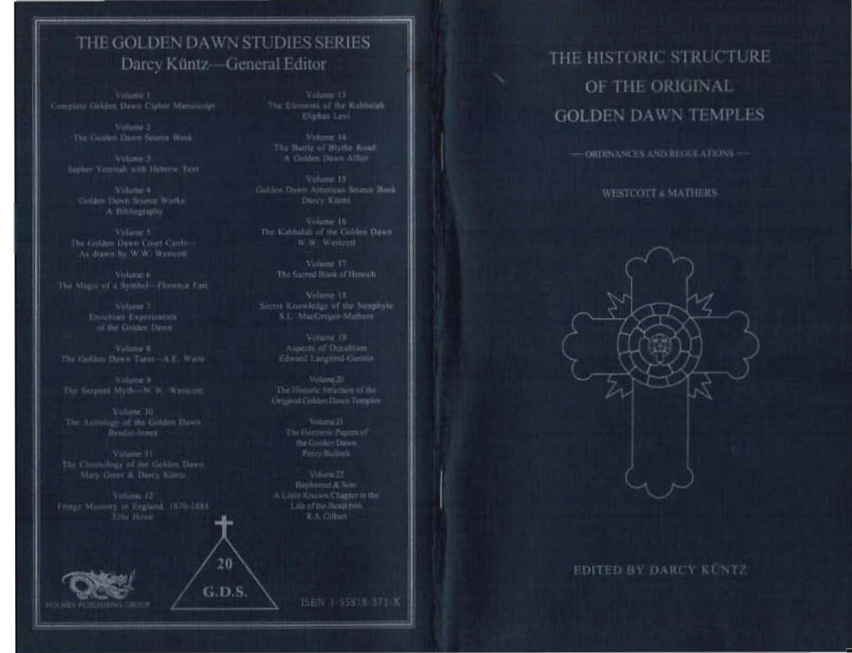 Kuntz, Darcy - The Historic Structure of the Original Golden Dawn Temples cover