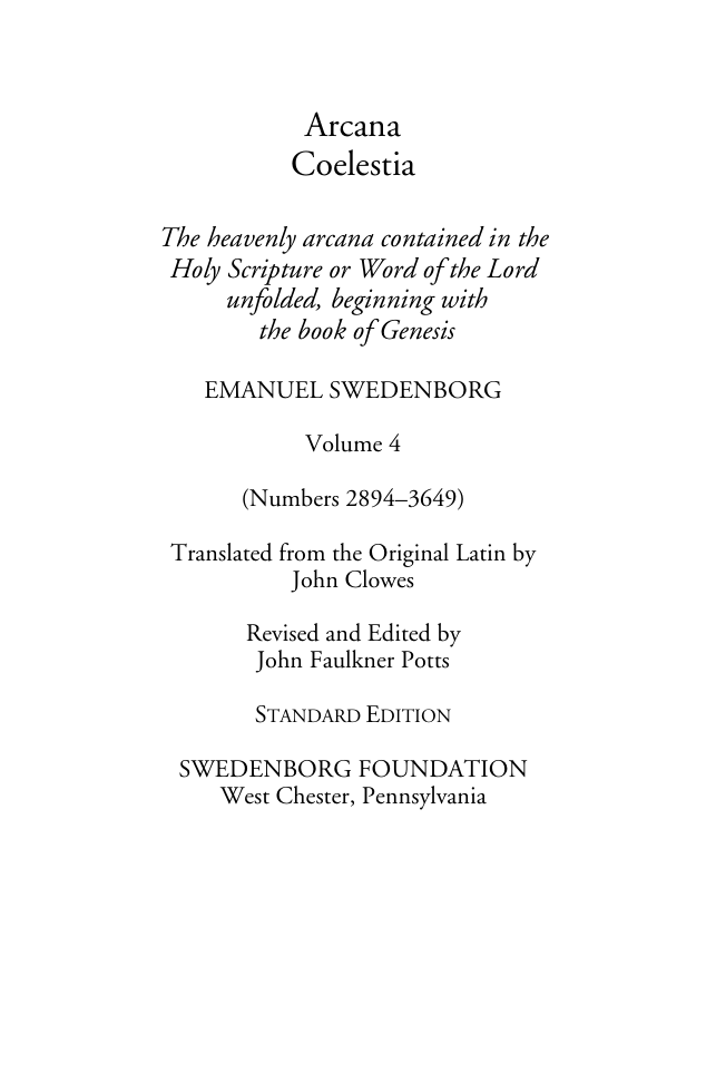 Emanuel Swedenborg - Arcana Coelestia - 04 of 12 cover